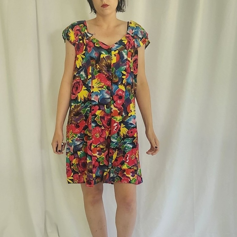 80s‎ Floral Rayon Romper